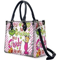 Cindy Lou Who Christmas Leather Bag, Funny Character Lover's Handbag