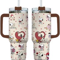 Cute Snoopy Cartoon Tumblers 40 Oz With Handle