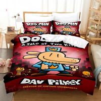 Cartoon Dog Man Bedding Set Boys Girls Duvet Cover Pillowcase