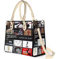 Michael Jackson Leather Handbag, Music-themed Crossbody Bag For Fans