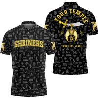 Custom Name Temple Shriners Noble Ancient Egypt Freemason Polo Shirt