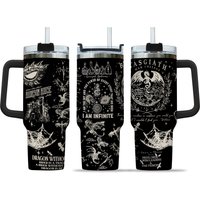 40 Oz Dragon Rider Tumbler With Handle, Fourth Merch,gift-laser Engraved Tumbler With Lid And Straw