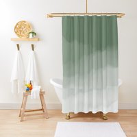 Sage Green Watercolor Ombre Shower Curtain
