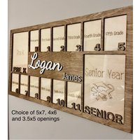 Personalized School Years Picture Frame | Pre-k Through Graduation | Through The Years | Kindergarten To Senior