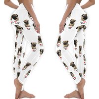 Pug White Animal Print Leggings
