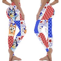 Blueydad And Bingo Fireworks Independence Day Leggings, Gifts For Blueydad Fan
