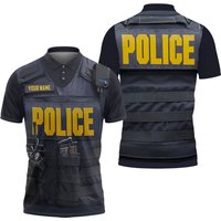 Police Shirt Personalized Name 3d Polo Shirt Gifts For Policeman Fathers Day Gifts