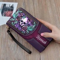 Personalized Skull Leather Wallet - Unique Custom Design