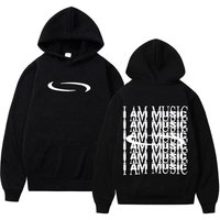 I Am Music Logo Hoodie, Mens Streetwear, Y2k Hoodie