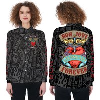 Bon Jovi Casual Linen Blouse For Women