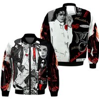 Michael Jackson Quilted Inline Black And White Bomber Jacket