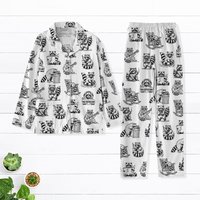 Chill Racoon Meme Pajamas Set, Funny Racoon Pajamas, Funny Trash Panda Shirt