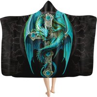 Purple Dragon And Cross 3d Printed Hooded Blanket