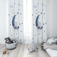 Bf-027 Sleeping Baby Elephant, Baby Room Curtain, Children's Room Curtain, Curtain