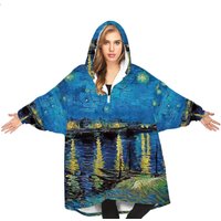 Starry Night Snug Microfleece Oversized Wearable Hooded Blanket