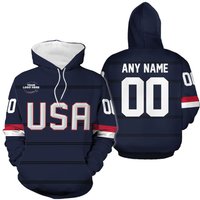 Personalized U.s.a Hockey Hoodie, Custom Text On Hoodie, Custom Hockey Hoodies 2025