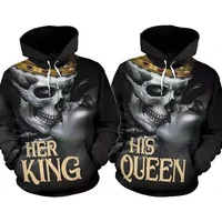 Her King His Queen Couple Matching All Over Print Valentine Gift 3d Hoodie