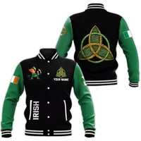 Personalized Irish Nd Leprechaun Patrick's Day Baseball Jacket