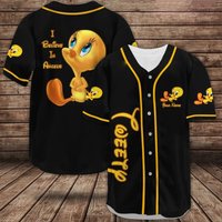 Personalized Tweety I Believe In Angels Baseball Jersey Shirt