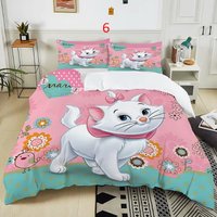 Cat Marie Printed 3pc Bedding Set Duvet Cover Bed Quilt Cover Bedroom Decor