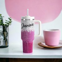 Personalized 40 Oz Bling Tumbler, Custom Name Tumblers