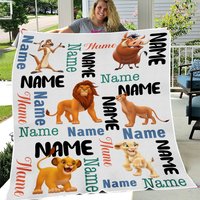Personalized Name Blanket, Personalized Lion King Blanket, Lion King Name Blanket