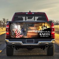 Patriotic Cross American Tailgate Wrap Truck Bed Decal