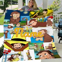 Personalized Curious George Blanket Curious George Fleece Blanket