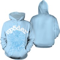 Spider Sp5der Sky Blue Web Hoodie