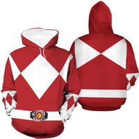 Red Power Ranger 3d Costumes Unisex Tracksuit Hoodies Jogger Set