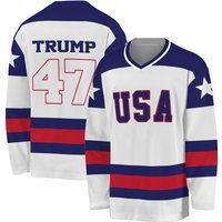 Design Trump #47 Team America Usa Hockey All Stitched White Custom Names