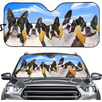 Boston Terrier Car Sunshade, Boston Terrier Sunshade, Dog Car Windshield
