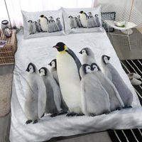 Penguins Cotton Duvet Cover Arctic Vibe Bedding Set