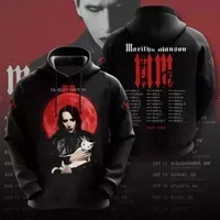 Marilyn Manson 3d Hoodie Tour 2024 All Over Hoodie 3d