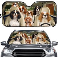 Cavalier King Charles Spaniel Car Sunshade, Dog Car Decoration