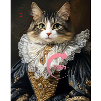 Custom Royal Cat Portrait, Renaissance Cat Painting, Pet Lovers Gift, Royal Pet Portrait