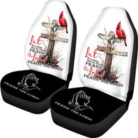 Praise The Lord Car Seat Cover God Cross Cardinal Seat Protector