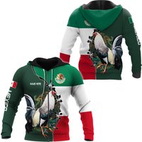Personalized Mexican Rooster Hoodie, 3d Zip Hoodie