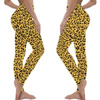 Yellow Leopard Animal Print Leggings