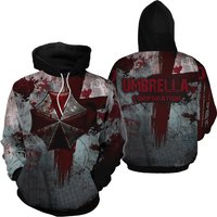Mens Resident Evil Umbrella Corporation 3d Full Print Hoodie Pullover Sweatshirt