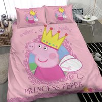 Family Pig Pink Princess Bedding Sets: Duvet Cover Bed Sheets Spread