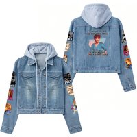 Reba Mcentire A Wishbone A Backbone And A Funny Bone Hooded Denim Jacket