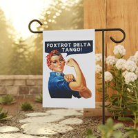 Foxtrot Delta Tango Garden Flag, Anti Trump Garden Flag, Fdt Banner, Feminist Garden Sign, Liberal Garden Sign Gift Hardware Not Included
