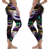 Mardi Leggings, Mardi Gras Mask Leggings, New Orleans Legging
