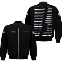 Custom Name Delta Airlines Fleet Aop Bomber Jacket