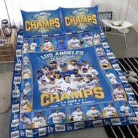 Los Angeles Dodg3rs Thank You For World Series 2024 Champs Bedding Set