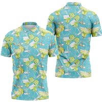 Margarita Cocktail Polo Shirt, Summer Golf Polo Shirts, Cocktail Summer Polo Shirt