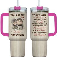 Carl And Ellie Valentine 40oz Tumbler, Up Movie Tumbler Cup, Old Husband
