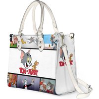 Personalized Leather Handbag, Tom And Jerry Bag
