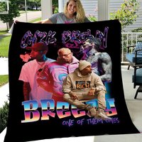 Cozy Chris Brown Homage 90s Blanket Accessories Bedding Decorative Hip Hop Rapper Throws And Blankets Warm Flannel For Couch
